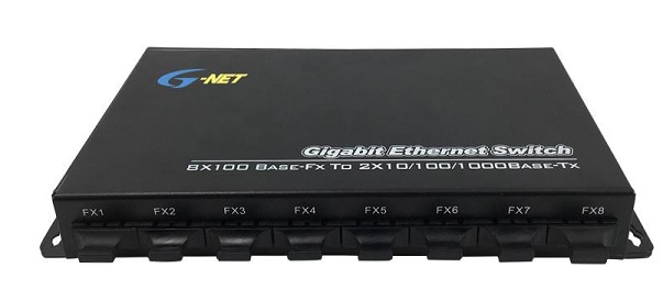 2-port 10/100/1000Base-TX Ethernet Switch G-NET G-UES-8FX2GT-SC20