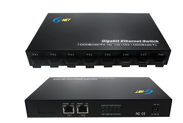 2-port 10/100/1000Base-TX Ethernet Switch G-NET G-UES-8GX2GT-SC20