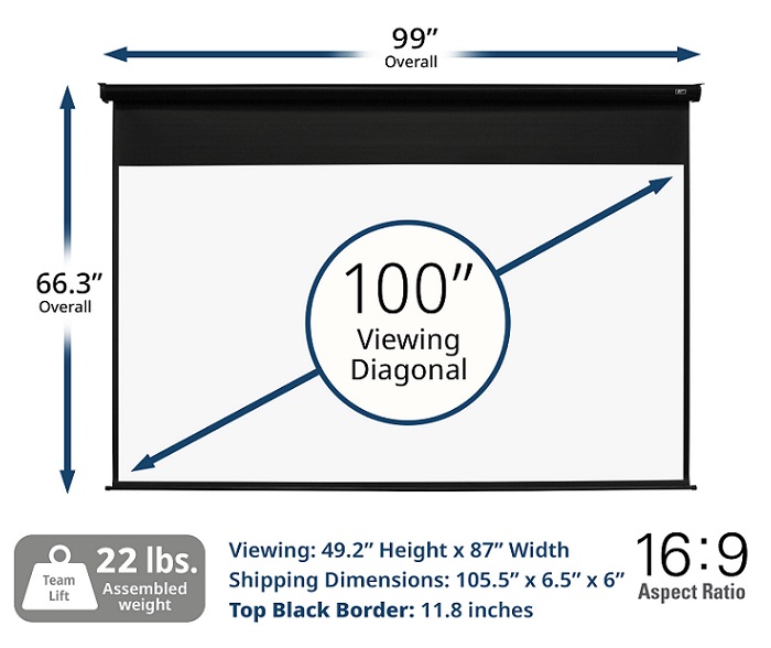 Màn chiếu điện 100-inch Elite Screens ELECTRIC100H