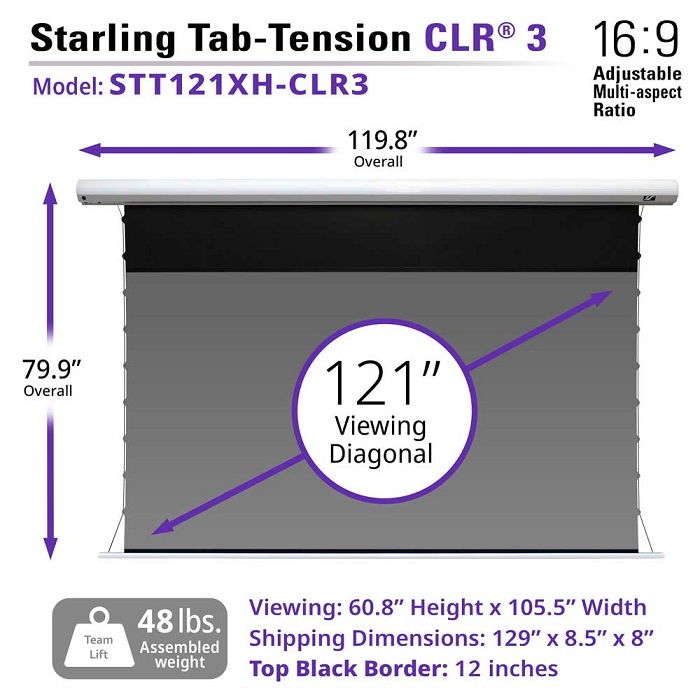 Màn chiếu điện Tab-tension 121-inch Elite Screens STT121XH-CLR3