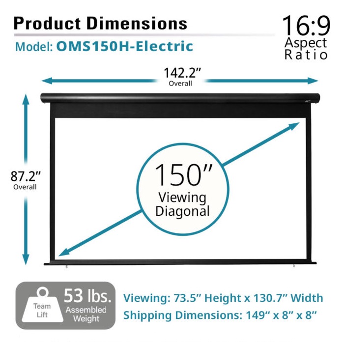 Màn chiếu điện 150-inch Elite Screens OMS150H-ELECTRIC