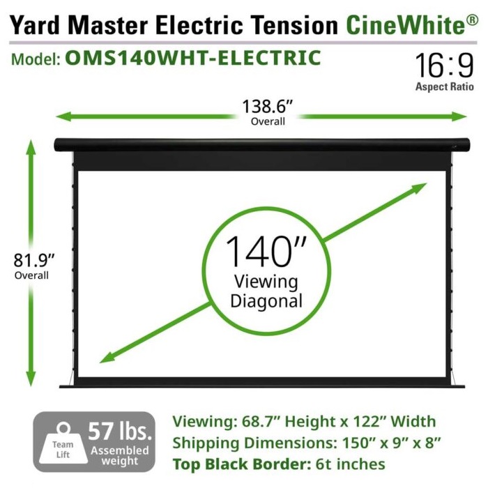 Màn chiếu điện Tab-tension 140-inch Elite Screens OMS140WHT-ELECTRIC