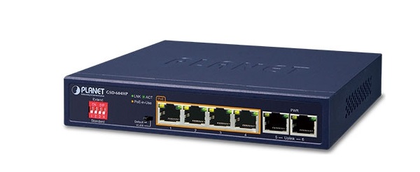 6-port Gigabit Ethernet PoE Desktop Switch PLANET GSD-604HP