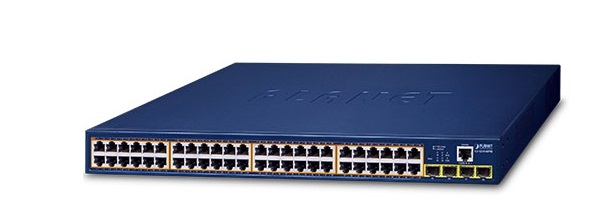 48-Port GE PoE + 4-Port 1G SFP Managed Switch PLANET GS-4210-48P4S