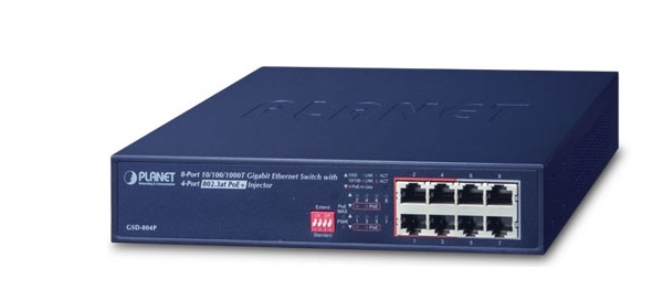 8-Port Gigabit Ethernet PoE Switch PLANET GSD-804P