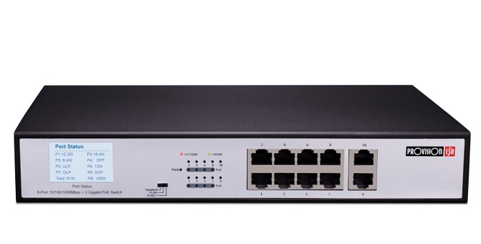 8-port Giga PoE switch Provision-ISR PoES-08120GC+2GI