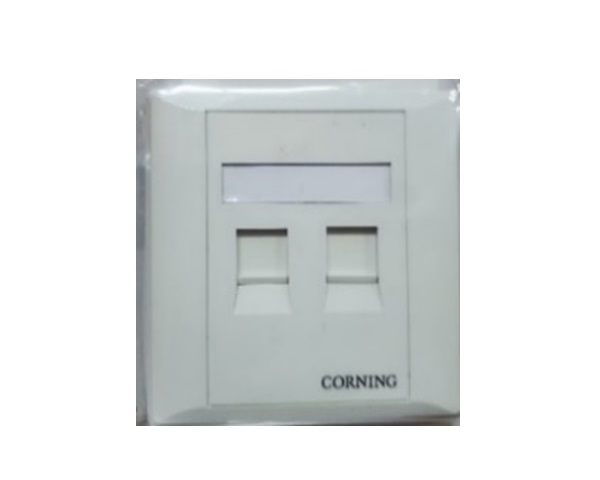 Mặt nạ ốp tường/sàn 2 cổng dạng vuông (UK) có nắp che Corning XE005559408