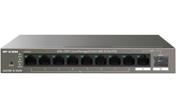 9-Port Gigabit with 8-Port PoE Managed Switch IP-COM G2210P-8-102W