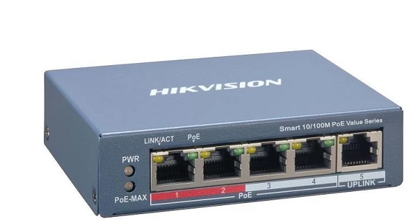 4 Port Fast Ethernet Smart PoE Switch HIKVISION DS-3E1105P-EI/M