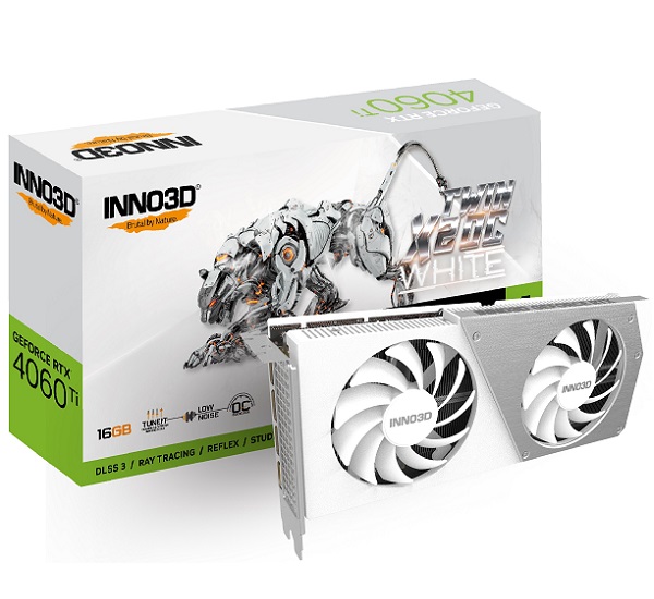 Graphics Card INNO3D GeForce RTX 4060 Ti 16GB Twin X2 OC White