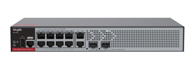 10-Port Gigabit PoE+ + 2-Port 2.5GE SFP Managed Switch RUIJIE RG-S2915-10GT2MS-P-L