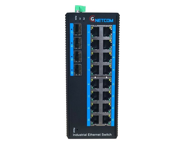 16-port Gigabit PoE + 4G SFP Managed Industrial Switch GNETCOM G-IES416GS-M-SFP