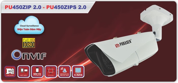 Camera IP hồng ngoại PURASEN PU-450ZIP 2.0