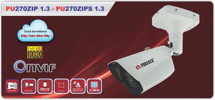 Camera IP hồng ngoại PURASEN PU-270ZIPS 1.3