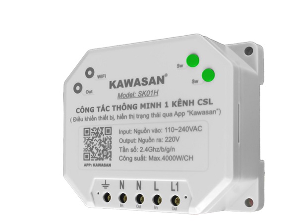 Công tắc Wifi thông minh 1 kênh KAWA SK01H