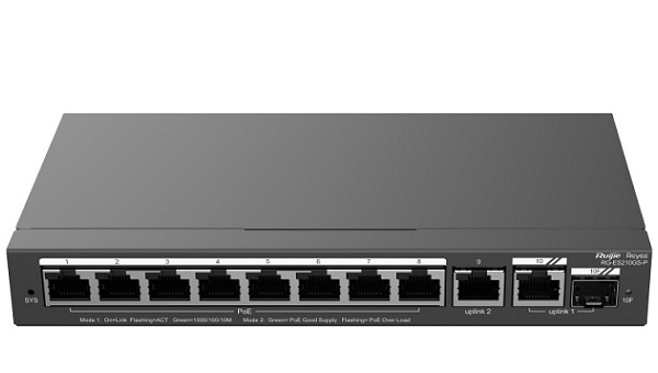 10-Port Gigabit Smart Cloud Managed PoE Switch RUIJIE RG-ES210GS-P