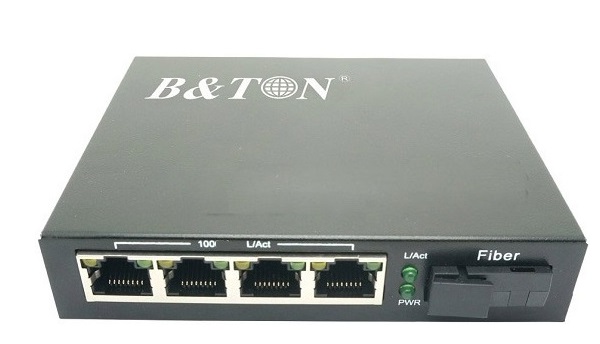 Chuyển đổi Quang-Điện Media Converter Unmanaged Fiber Switch BTON BT-914SM-20B