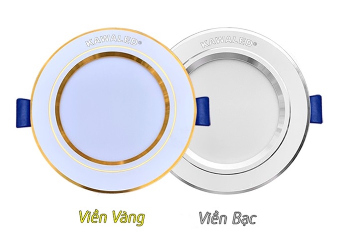 Đèn Led âm trần viền kiểu 9W đổi 3 chế độ màu KAWALED DLA90-9W-3M