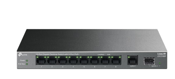 10-Port Gigabit Desktop Switch with 8-Port PoE+ TP-LINK LS1210GP