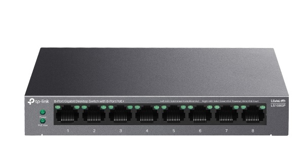 8-Port Gigabit Desktop Switch with 8-Port PoE+ TP-LINK LS108GP