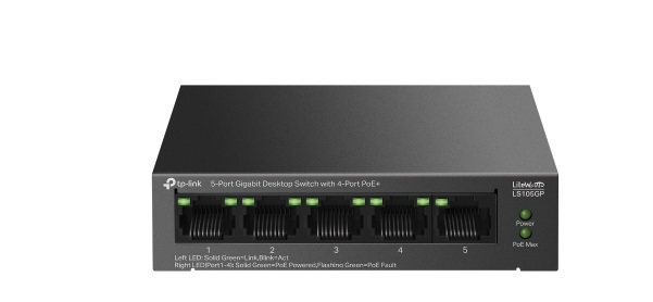 5-Port Gigabit Desktop Switch with 4-Port PoE+ TP-LINK LS105GP