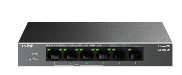 6-Port 10/100Mbps Desktop Switch with 4-Port PoE TP-LINK LS106LP