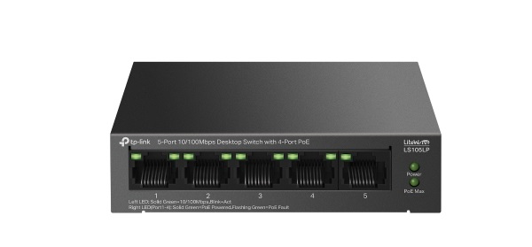 5-Port 10/100Mbps Desktop Switch with 4-Port PoE TP-LINK LS105LP