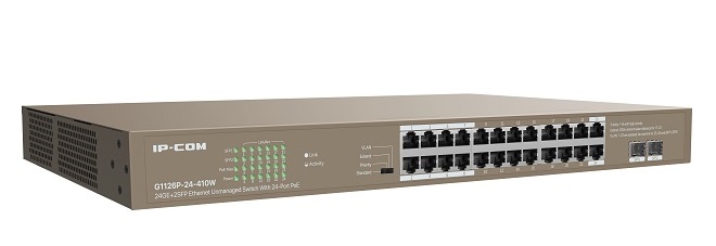 24GE+2SFP Ethernet Unmanaged PoE Switch IP-COM G1126P-24-410W