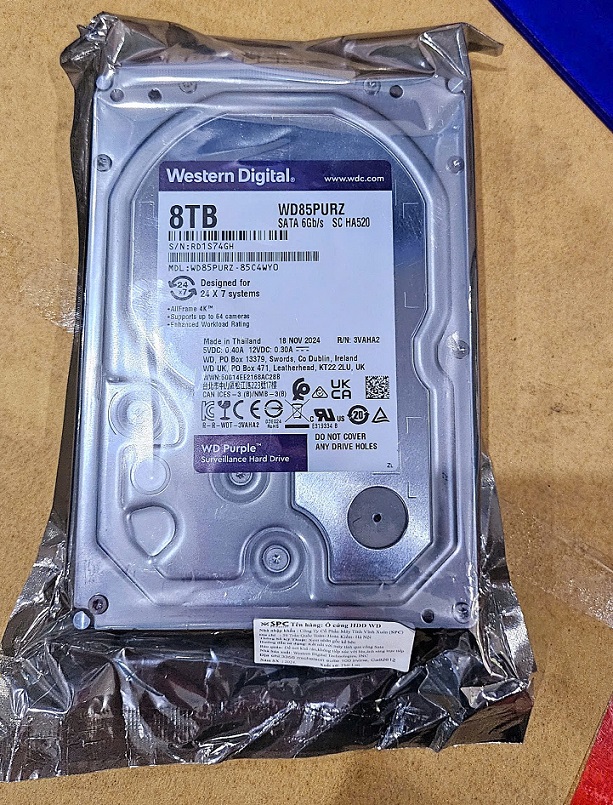 Ổ cứng chuyên dụng 8TB WESTERN PURPLE WD85PURZ