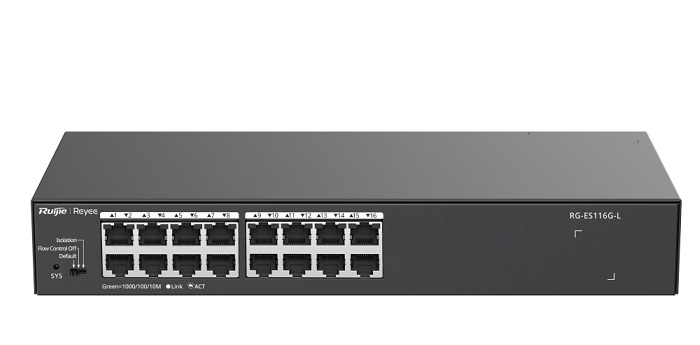 16-Port 10/100/1000Base-T Unmanaged Switch RUIJIE RG-ES116G-L