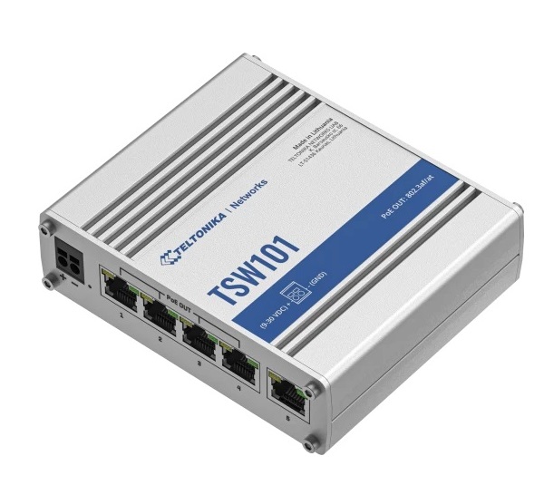 5-port Gigabit Ethernet Industrial PoE Switch Teltonika TSW101