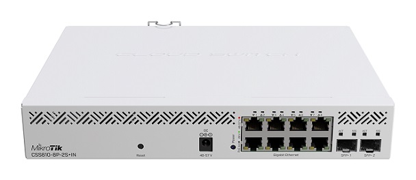 8-Port PoE GE + 2-Port 10G SFP+ Cloud Smart Switch Mikrotik CSS610-8P-2S+IN