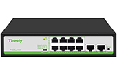 Thiết bị mạng TIANDY | 8-Port 10/100Mbps PoE + 2-Port GE Uplink Switch TIANDY TC-P3S010 (H/0820/AT/90)