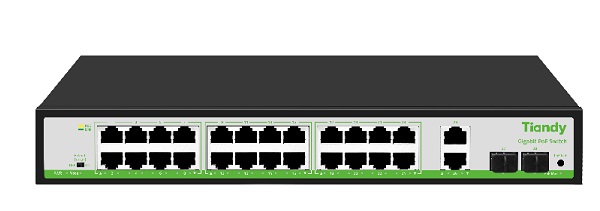 26-Port Gigabit + 2-Port SFP Gigabit PoE Switch TIANDY TC-P3S028 (G/2422/AT/280)