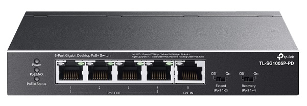 5-Port Gigabit Desktop PoE+ Switch TP-LINK TL-SG1005P-PD