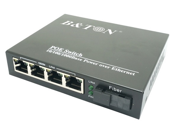 4-port 10/100/1000Mbps PoE + 1-port 1000Mbps SFP Uplink Switch BTON BT-D6104GE-20