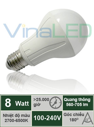 Đèn LED búp 8W VinaLED BLB-8W 