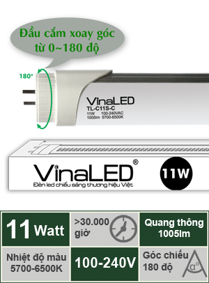 Đèn LED tuýp 11W VinaLED TL-C11S