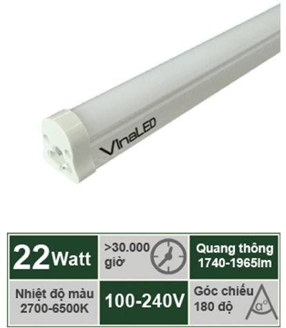 Đèn LED tuýp 22W VinaLED TL-D22S