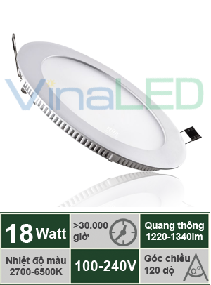 Đèn LED gắn trần tấm 18W VinaLED PL-A18S