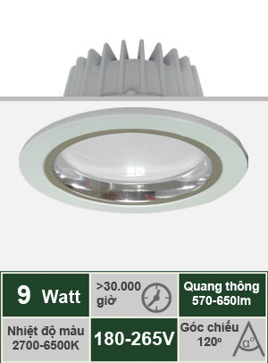 Đèn LED âm trần 9W VinaLED DL-L09S