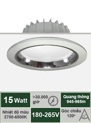 Đèn LED âm trần 15W VinaLED DL-L15S