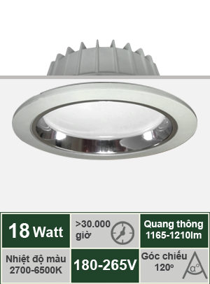 Đèn LED âm trần 18W VinaLED DL-L18S