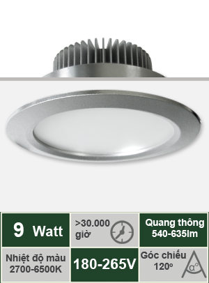 Đèn LED âm trần 9W VinaLED DL-E09S