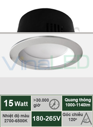 Đèn LED âm trần 15W VinaLED DL-G15S