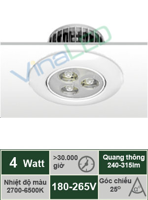 Đèn LED âm trần 4W VinaLED DL-C04H