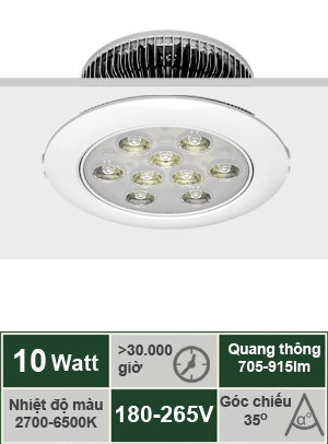 Đèn LED âm trần 10W VinaLED DL-C10H