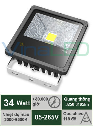 Đèn pha LED 34W VinaLED FL-A34C