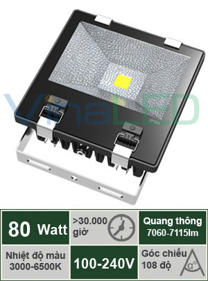 Đèn pha LED 80W VinaLED FL-A80C