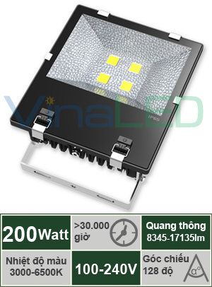 Đèn pha LED 200W VinaLED FL-A200C